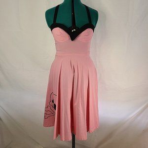 Kiss Me Deadly by Micheline Pitt Pink Retro Dress with Skull